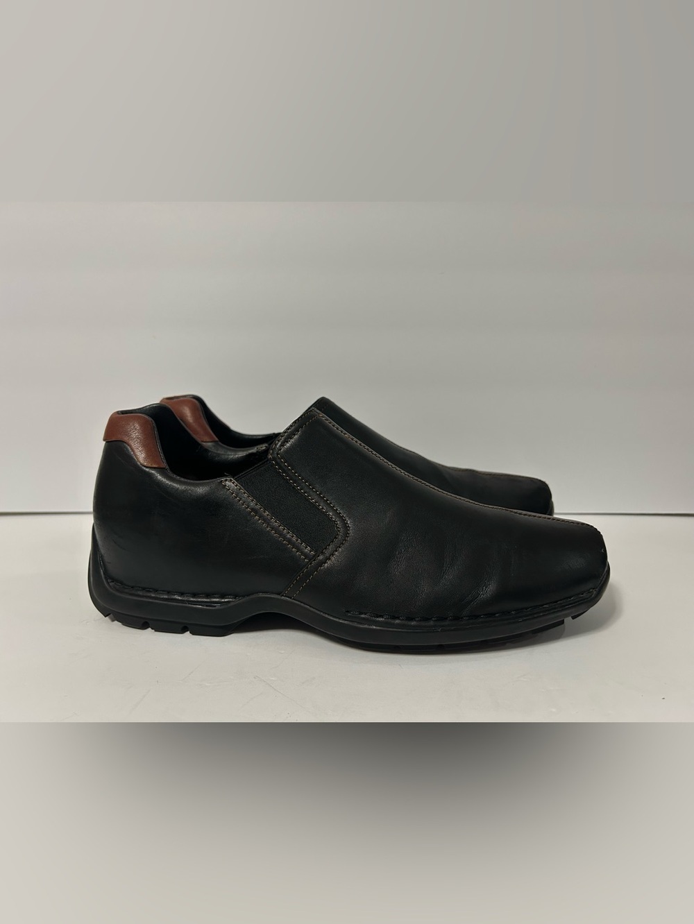 Cole Haan Mens Zeno C07485 Black Leather Slip On Loafer Shoes Size 10.5 M